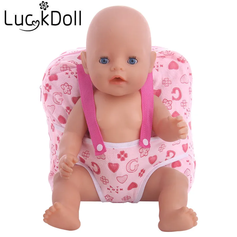 Luckdoll различные жестяные рюкзак с рисунками аксессуары подходят 43 см zafp куклы, детские любимые куклы аксессуары