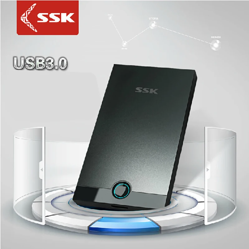 SSK SHE085 2,5 дюймов Sata USB3.0 внешний жесткий диск Hdd корпус для внешнего жесткого диска для твердотельные диски SSD коробка