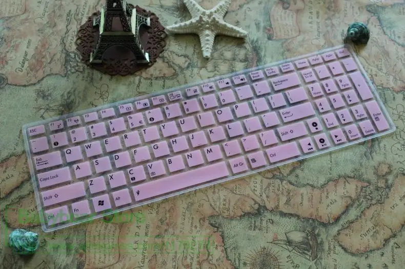 Чехол для клавиатуры ноутбука кожаный силикон для Asus Ux501Jw Tp550 A555Ld A751L A501Lb/Ub N56 U50 Ul50 Ux50V Ux51 E56C - Цвет: pink