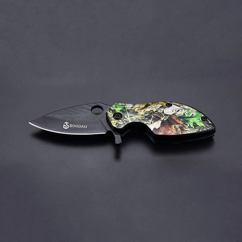 Mini Camping Stainless Handle Survival Knife Multifunction Outdoor Tactical Rescue Tools Folding Hunting Pocket Cutter - Color: color