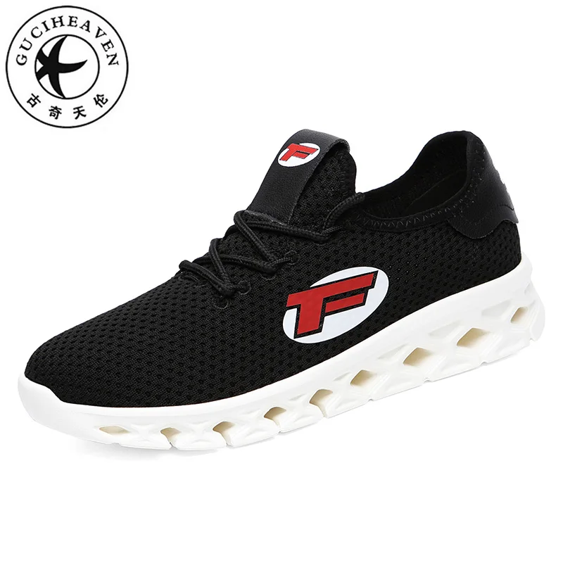 

Guciheaven Girls Falt Platform for Women Casual Sneaker Air Mesh Stretch Fabric Soft Sole Students Walking Shoes Lace Up Black