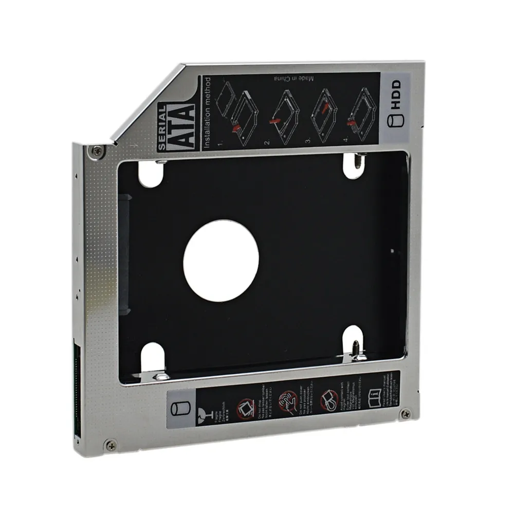 Оригинальный алюминиевый IDE к SATA 2 й HDD Caddy 12 7 мм 5 дюймовый корпус SSD для ноутбука