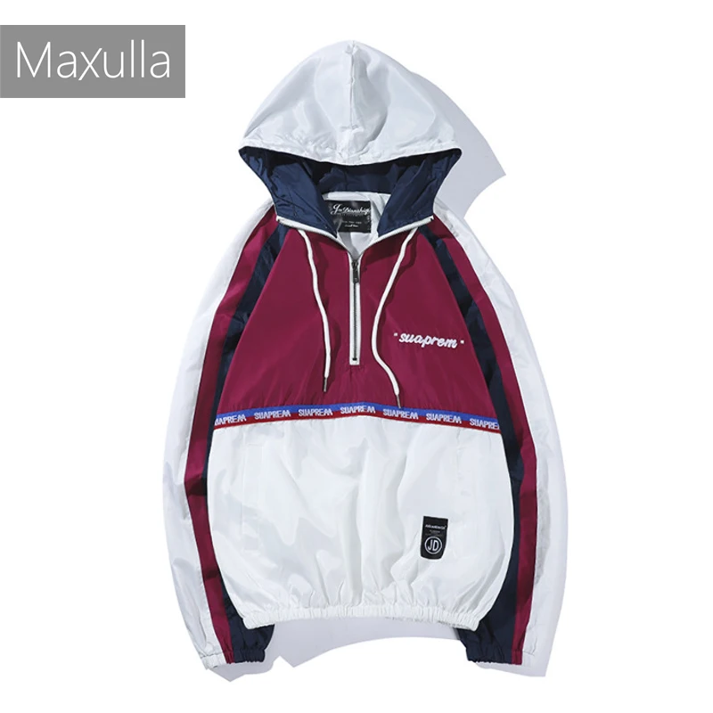 Maxulla Men's Anorak jackets half zipper Hip hop Pullover streetwear stylish Hip Hop jackets hooded jacket street wear Mla015