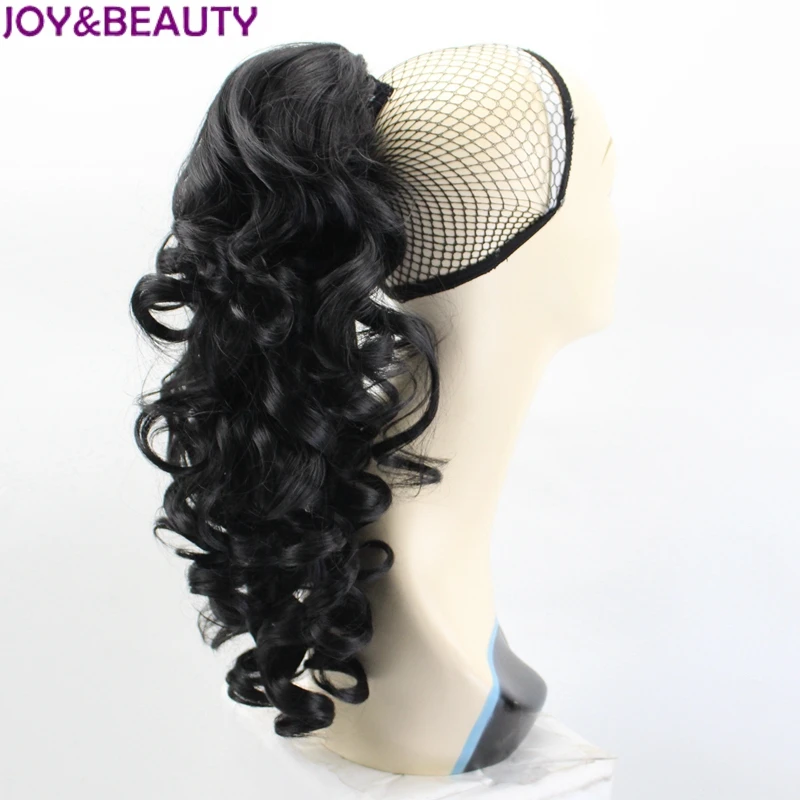

JOY&BEAUTY Black Blonde Curly Clip In Hair Extensions Pieces Pony Tail High Temperature Fiber Synthetic Hair Claw Ponytail 60cm