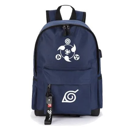 

Hot Anime NARUTO Preppy Style Backpack Luminous Bookbag Double Shoulder Or Portable Printing konohagakurenosato Logo Bags