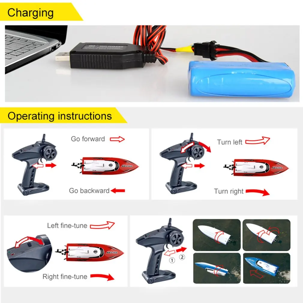 962 2.4G RC Boat 28km/h High Speed Racing Boat Ship Speedwith Water Cooling System Flipped Omni-directional Voltage Prompt z
