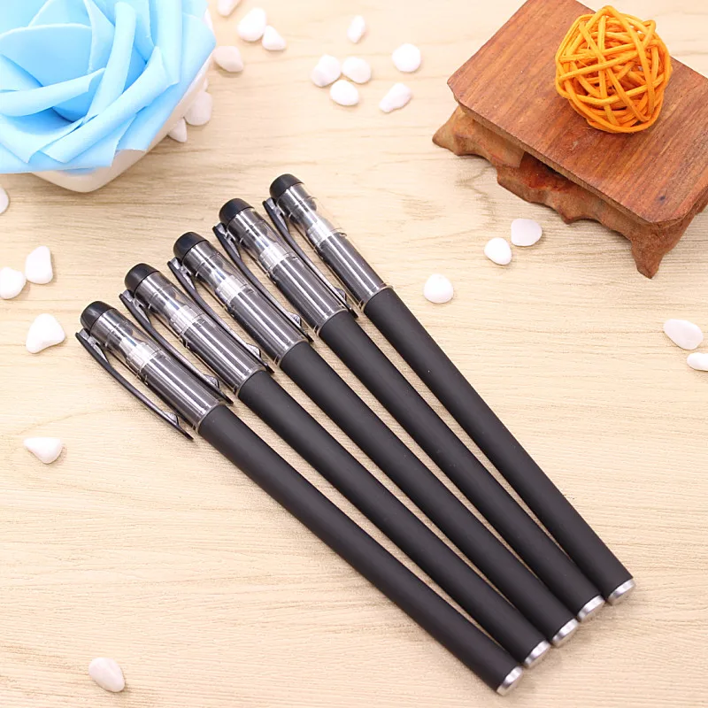 

5pcs Cute Kawaii Black Gel Pen Cartoon Plastic Gel Pens For Writing Office School Supplies Korean Stationery Free shipping