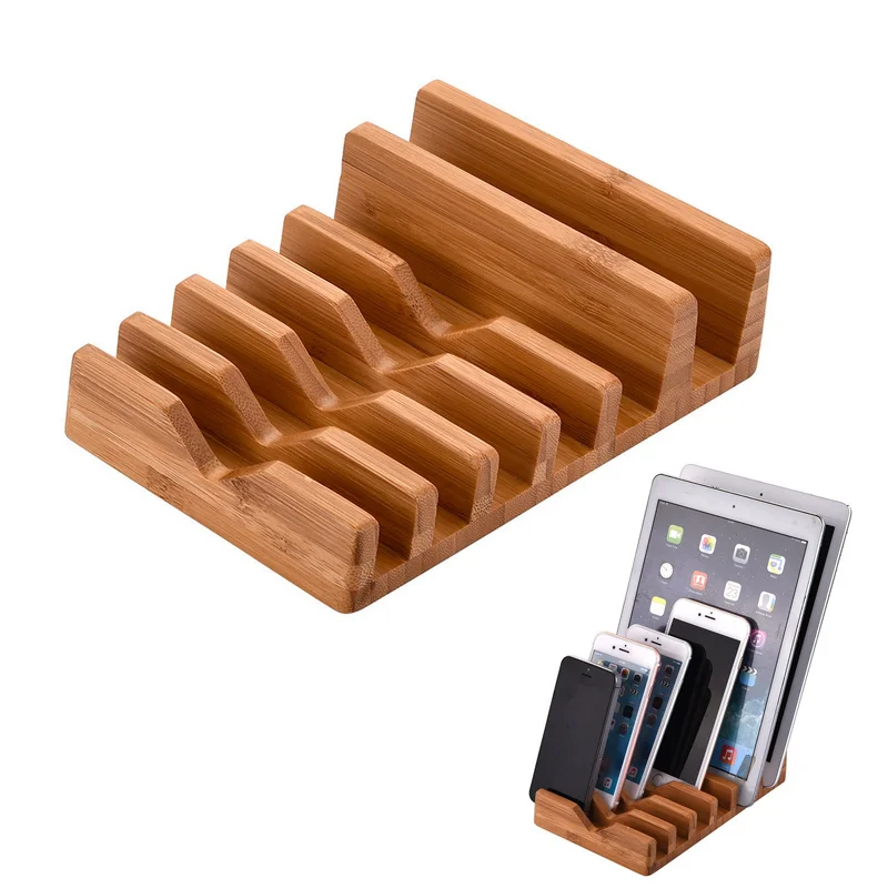 

Desktop Organizer Bamboo Stand Charging Holder for iPhone iPad Tablet PC Mobile Phone 99 For Drop Shipping