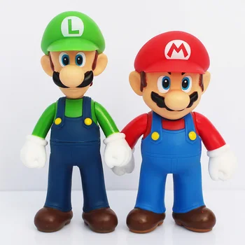 

13cm High Quality PVC Super Mario Bros Luigi Action Figures Youshi mario Gift Toy
