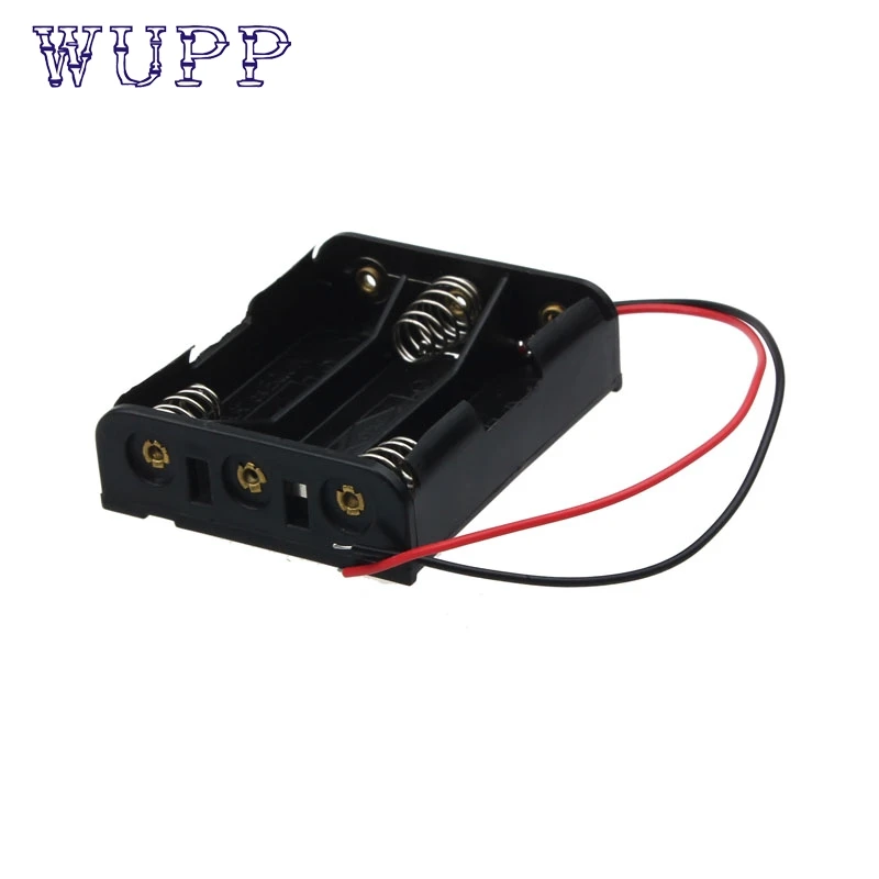 

1pcs AA Power Battery Storage Case Plastic Box Holder Leads With 3 Slots 10#