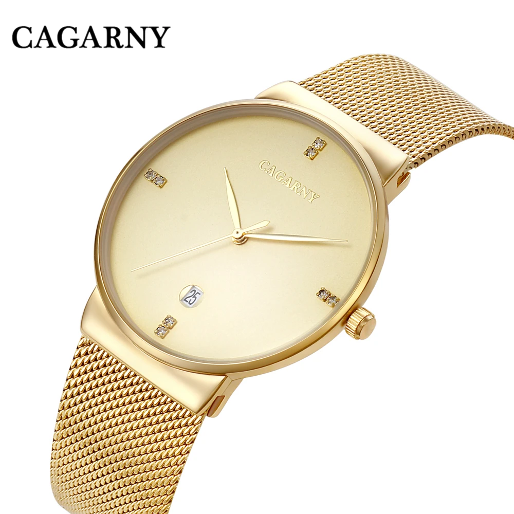 hot fashion golden steel bracelet watch for men watches quarz wristwatches clock man (12)