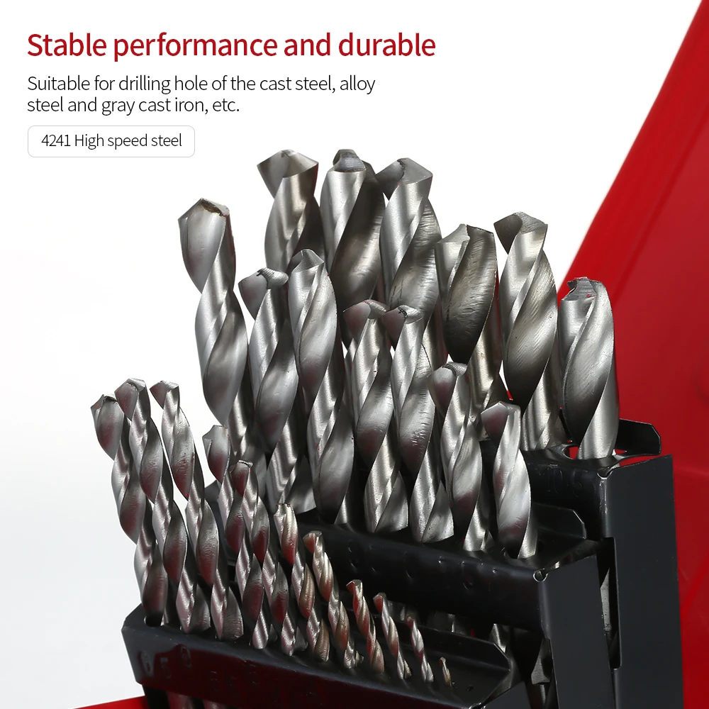 

25pcs/set HSS Tool High Speed Steel Twist Drill Wood Metal Drilling High Speed Steel Cobalt Twist Drill Bit