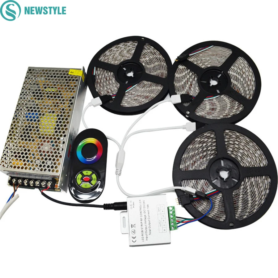 20 м 15 10 DC12V 60 светодиодный/м SMD 5050 RGB гибкий светодиодный светильник