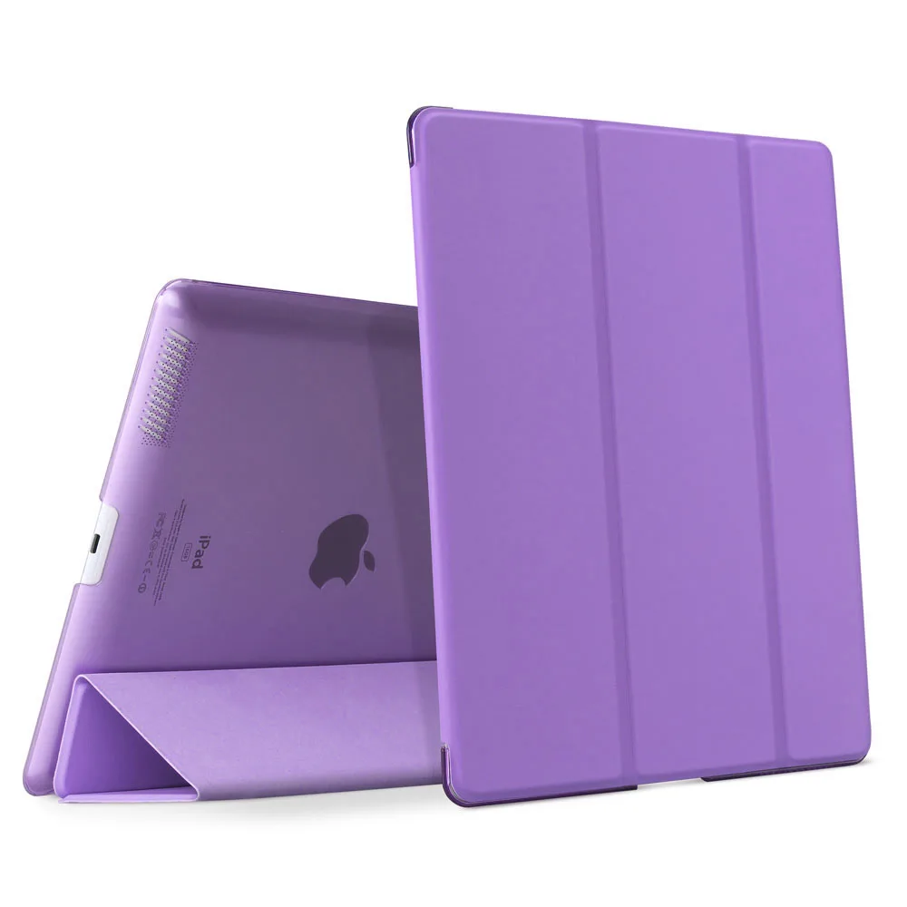 Для iPad 2/3/4, ywvak из линейки YiPPee Цвет PU Smart Cover чехол Магнит wake up sleep для apple iPad2 iPad3 iPad4 - Цвет: Фиолетовый