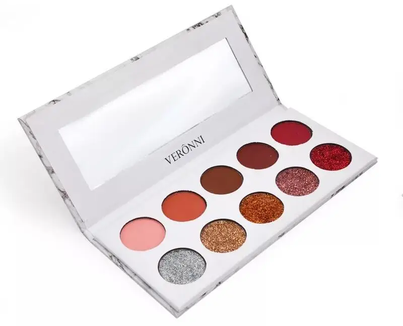 

XSB26-XSB40 VERONNI 10 Color Eyeshadow Pan Glitter Powder Sequined Pearl Matte Eye Shadow