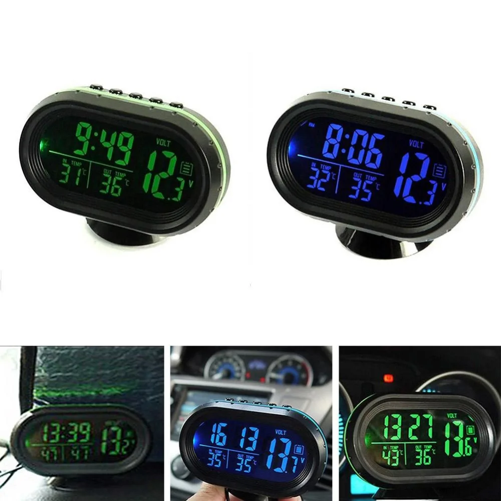 

2018 High Quality LED Display Digital 12V Car Voltage Alarm Temperature Clock LCD Monitor Detector #277480