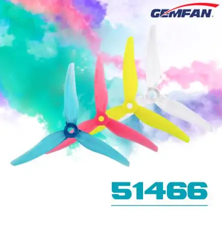 

20pcs/10pairs Gemfan Hurricane 51466 tri-blade Propeller Props for 2306 2207 Motor RC FPV Multirotor 3 Blade CW CCW Propeller