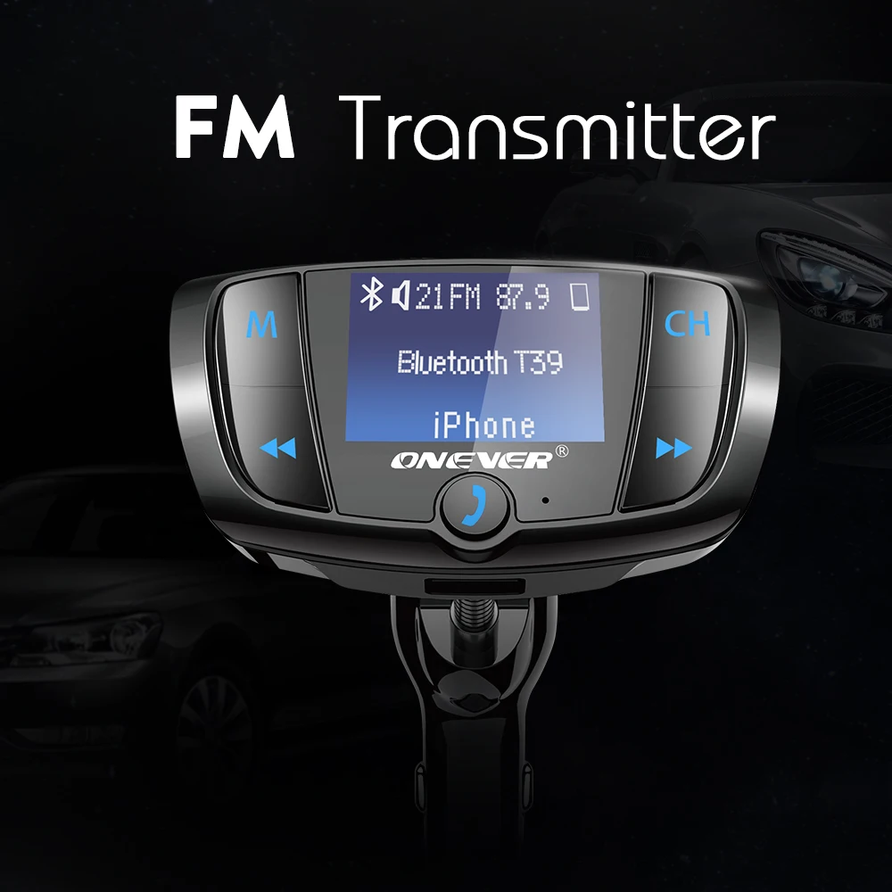 

Car Wireless FM Transmitter Bluetooth Car Kit Hands-Free Call MP3 Player With QC3.0 Dual USB Car Charger Adapter