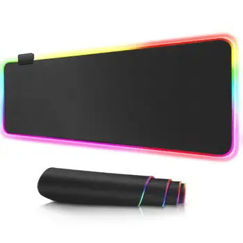 

VODOOL Large LED RGB Mouse Pad USB Wired Dimmable Lighting Gaming Gamer Mousepad Desktop Keyboard Mice Mat For Computer Laptop