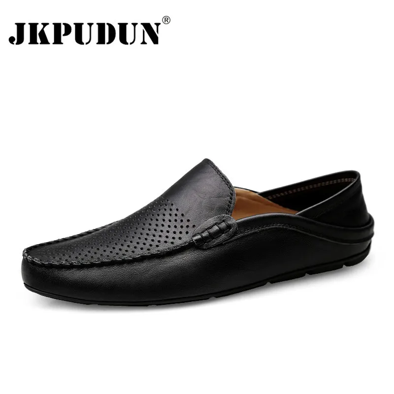 $13.82 Jkpudun Italian Men Shoes Casual Luxury Summer Mens Loafers Genuine Leather Moccasins Breatha