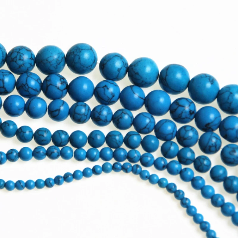 Natural Stone Beads 4 6 8 10 12 14mm Blue Stone Beads For Jewelry