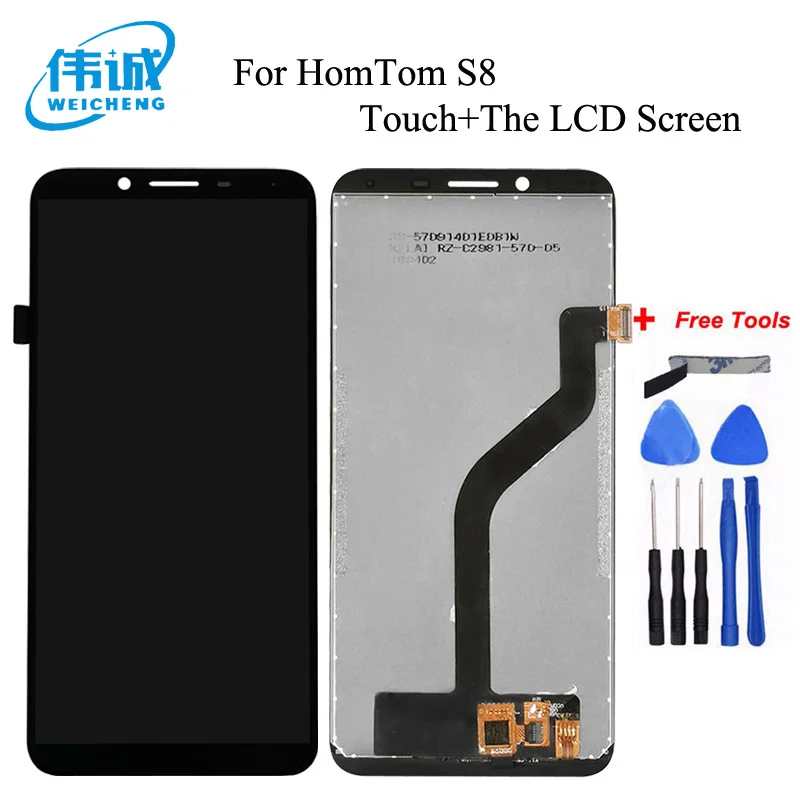 

WEICHENG For HOMTOM S8 LCD Display+Touch Screen Assembly Repair Parts 5.7''Replacement For HomTom S8 +Tools