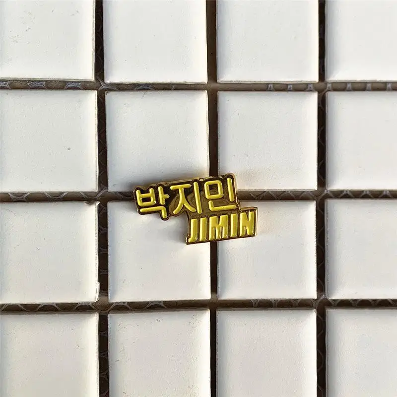 Черный Розовый Exo Jungkook Suga V Jimin Jin Rm Металл дважды хочу один значок Pin Lightstick Pin задний значок нагрудный знак брошь K-pop - Окраска металла: jimin