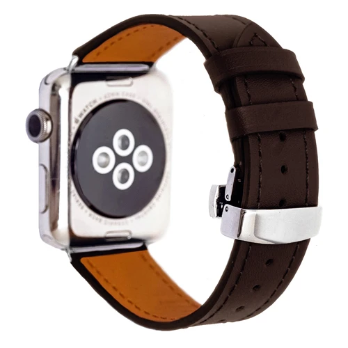 Развертываемая застежка ремешок для наручных часов Apple watch, версии 4 44 мм 40 мм кожаный ремешок для наручных часов iwatch, correa, 42 мм/38 мм/4/3/2/1 ремешок на запястье - Цвет ремешка: 5