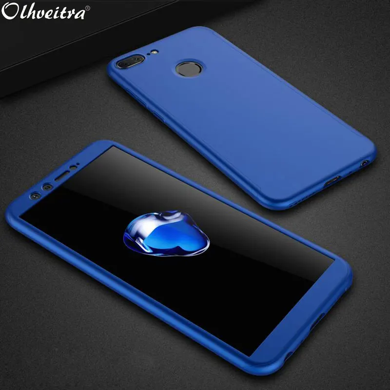 360 градусов чехол для Huawei Honor 9 Lite защитный кожух телефона чехлы с пленка из