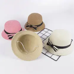 Летняя Детская шляпа, модная детская Кепка для девочек, детская шляпа от солнца, детская пляжная шапочка, соломенная детская шляпа