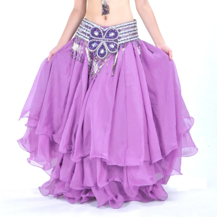 Высококачественная одежда для танца живота baru leafrol с двойным разрезом, шифоновая юбка для танца живота для женщин, костюмы для танца живота