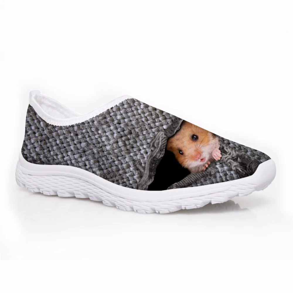 

Noisydesigns Hole in the small animals sport designer 2018 spring summer fashion ladies shoes branded printed mesh light flat