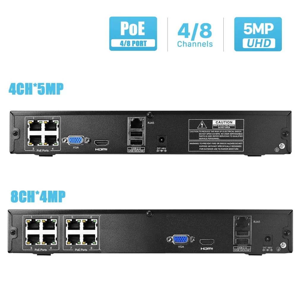 Besder H.265 H.264 POE IP CCTV NVR видеонаблюдения Видео Регистраторы 8CH 8CH 4MP 4CH 5MP PoE NVR IEE802.3af для ip-камеры с питанием по POE