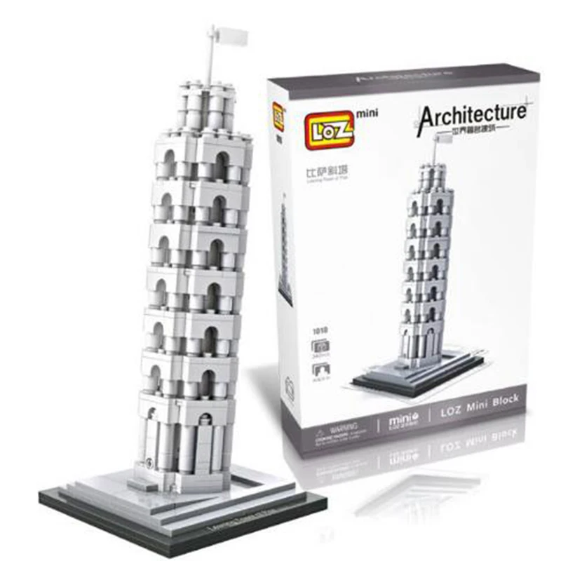 

LOZ Blocks Architecture Toy The Leaning Tower of Pisa Model Educational Toys For Children DIY World Famous Building Model 1010