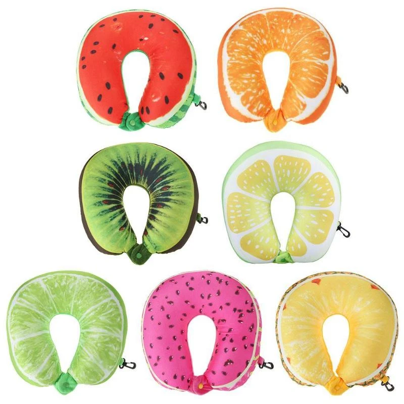かわいいフルーツデザインナノ粒子 U 字型首枕ソフトクッション飛行機車旅行オフィス枕 Neck Pillow Aliexpress