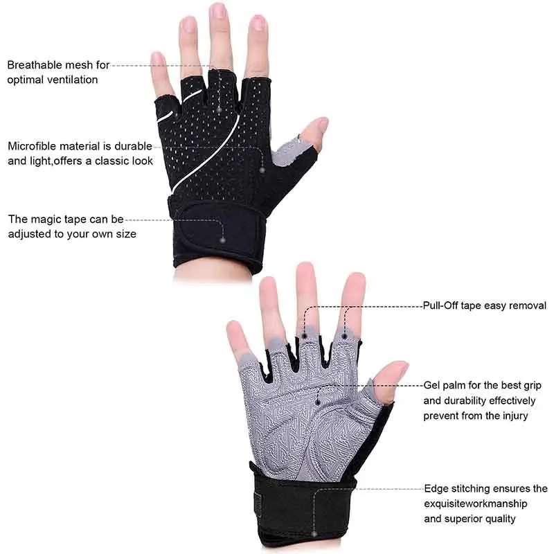 Women/Men Training Gym Gloves Body Building Sport Fitness Gloves Exercise Weight Lifting Gloves Men Gloves Women
