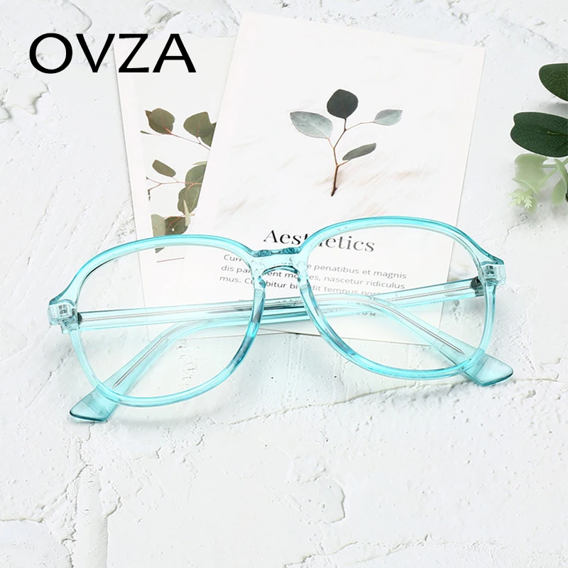 OVZA Пилот Стиль очки Рамки Прозрачный Мода Прохладный Женские очки для мужчин ясно большие очки розовый высокое качество S6075