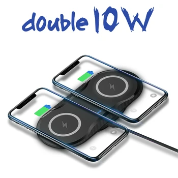 

20W Fast Dual Qi Wireless Charger for iPhone 11 Pro XS XR X 8 Airpods 10W Quick Charge Double Charging Pad for Samsung S10 S9 S8