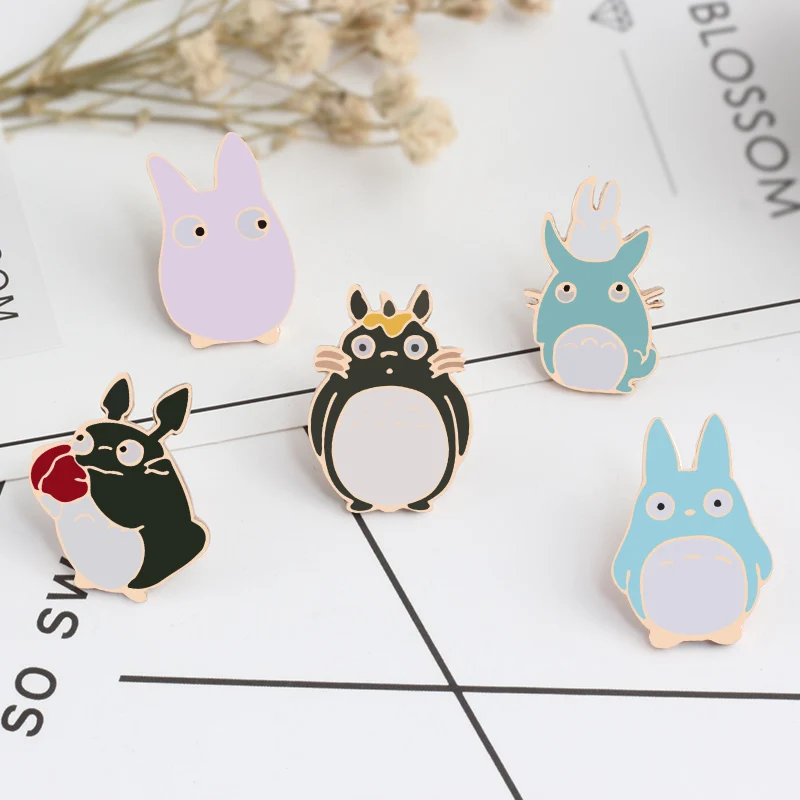 Прямая поставка Значки для аниме Totoro семейная брошка с металлической