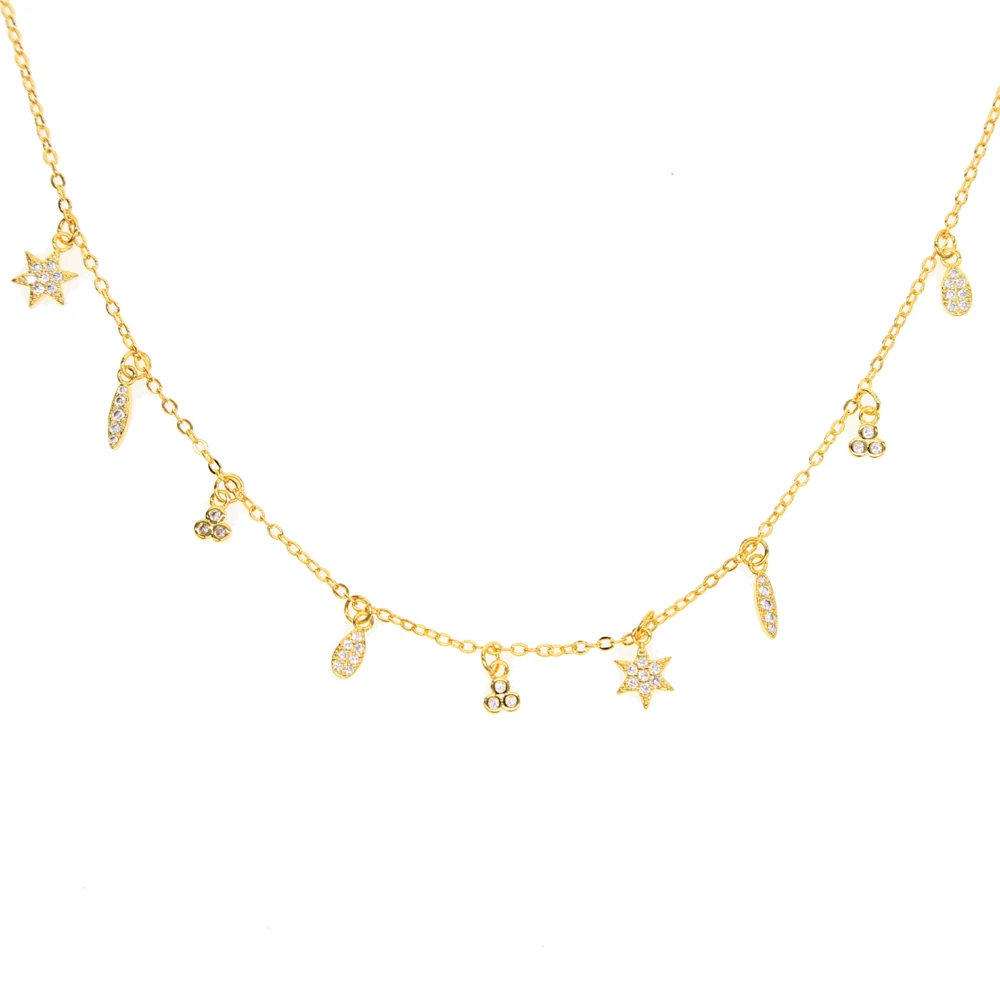 Женское ожерелье с подвеской Collares серебряное капельного и сатского цвета для