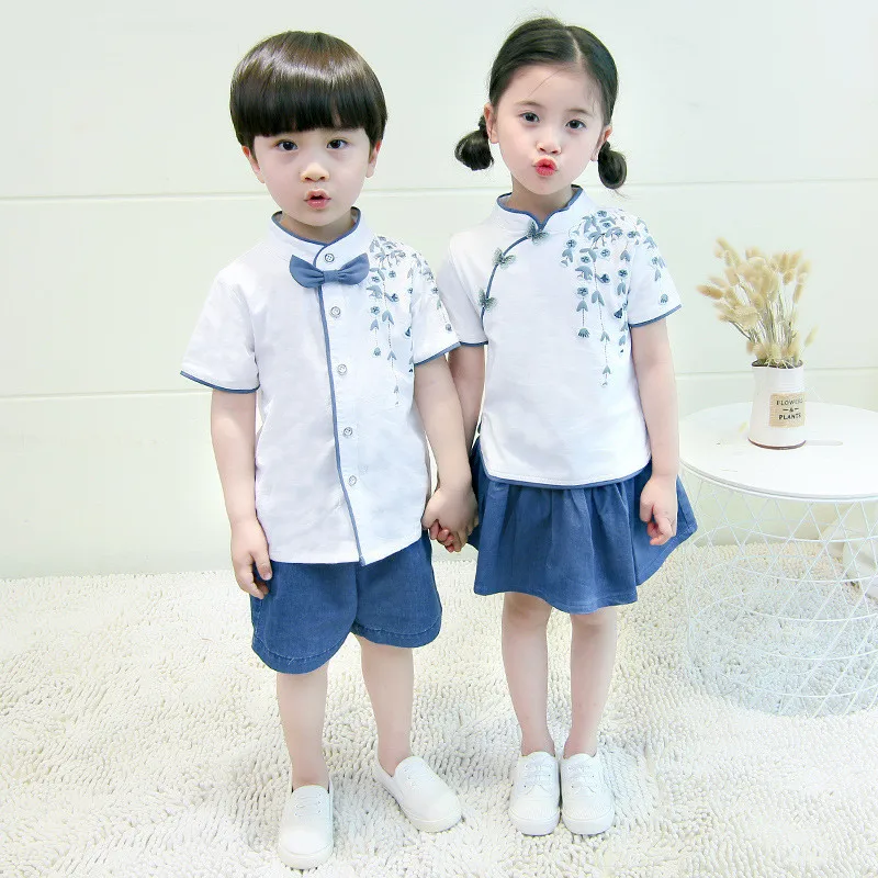 Детские комплекты одежды в китайском стиле для мальчиков и девочек, костюм в китайском стиле, одежда Hanfu, одежда для выступлений для детей