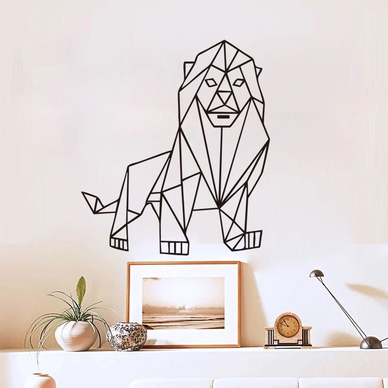 

Geometric Lion Wall Stickers For Kids Room Decoration Vinyl Art Wall Decals Animals Home Decor
