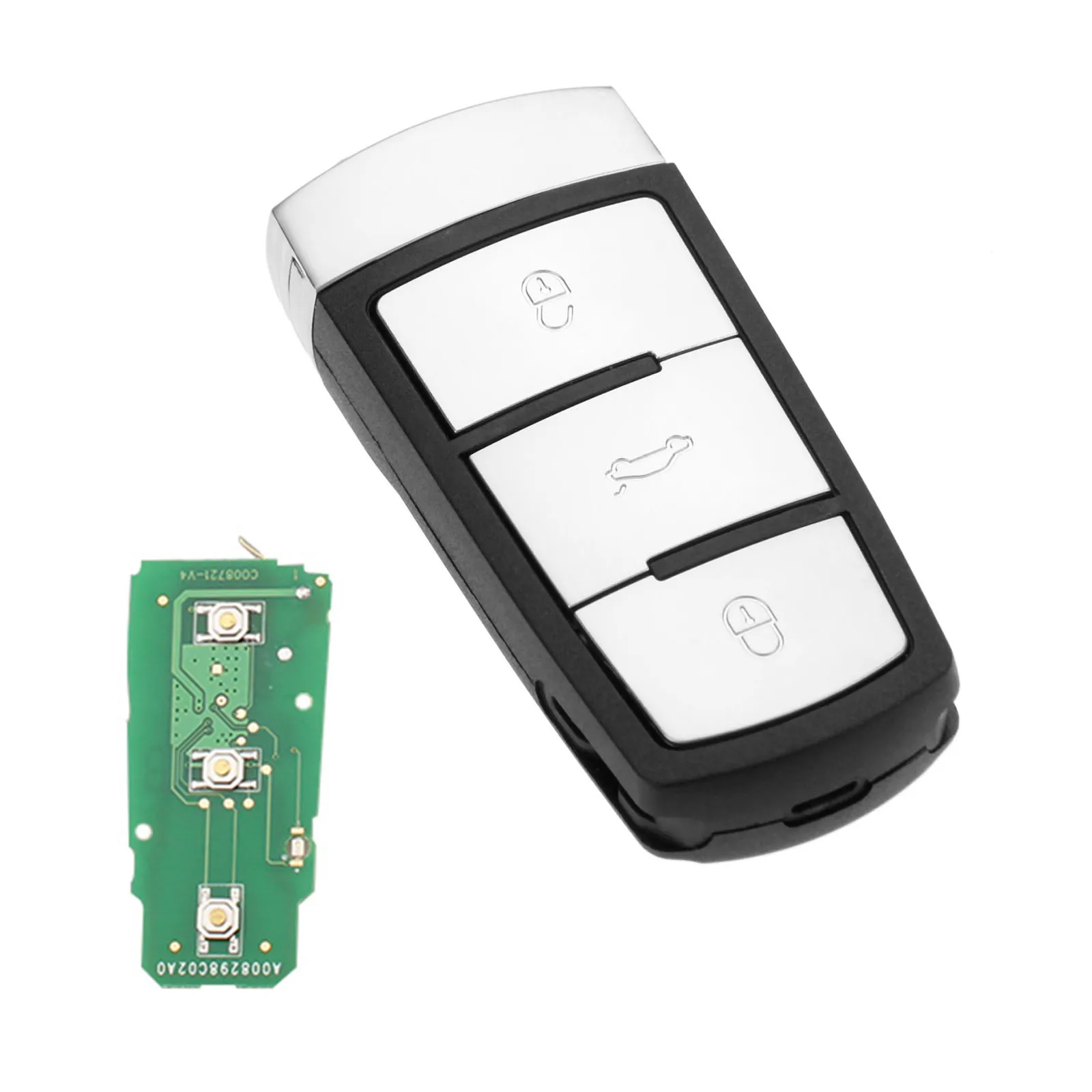 Yetaha 3 Buttons Keyless Smart Remote Car Key 3C0959752BA ID48 Chip 434 