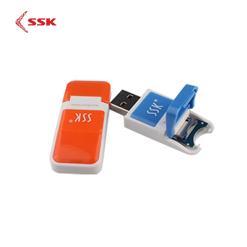 ССК USB 2,0 Micro SD кард-ридер портативный мини высокая скорость T-FLASH/Micro SD для компьютера карта для ноутбука ридер оранжевый синий SCRS022