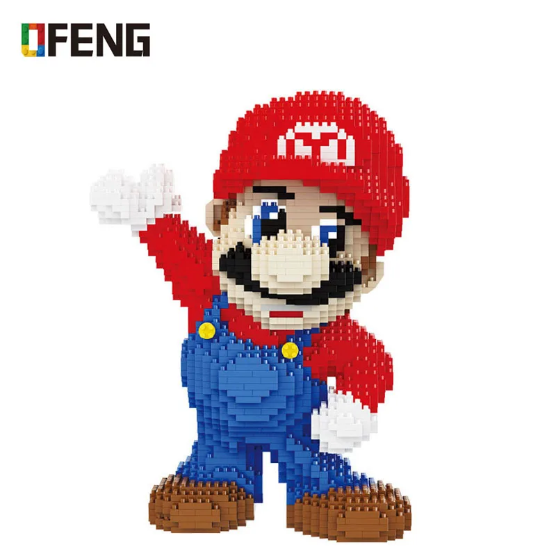 Super Mario Red Figure 3D модель 2497 шт. микро алмазные блоки кирпичи Мини Строительные