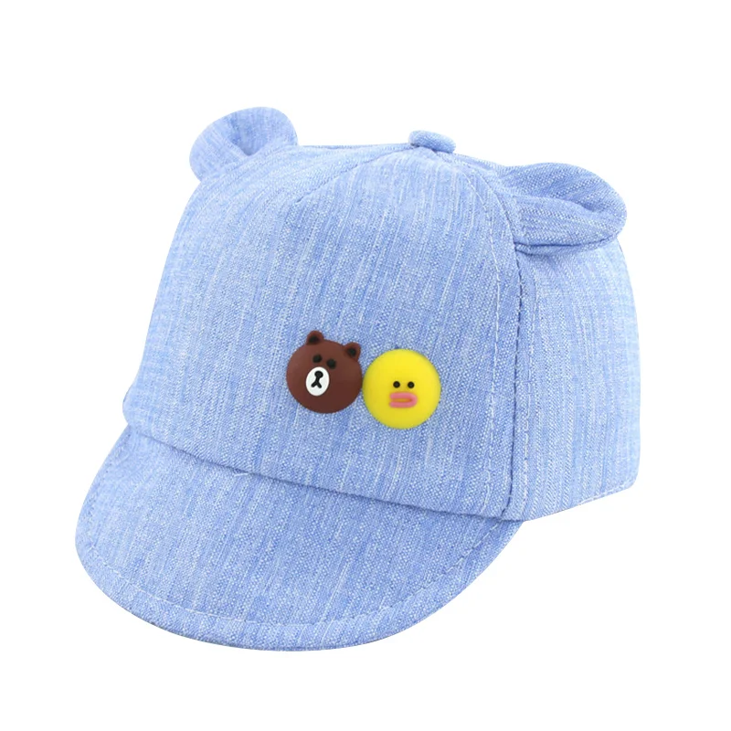 Casual Cotton Baby Cap For Girls Thin Spring Summer Baby Sun Cap Cartoon Bear Ears Newborn Boys Hat Fashion Baby Girls Clothing (7)