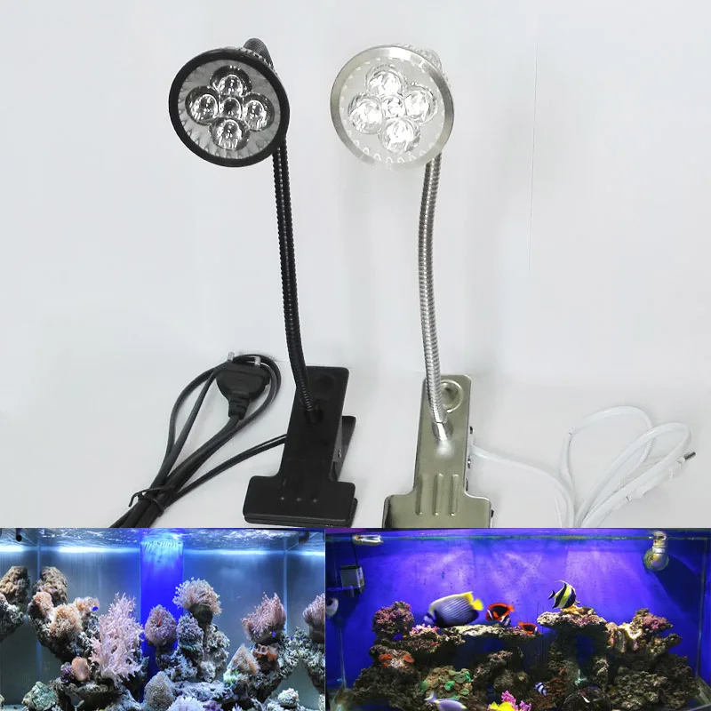 

LED Aquarium Lighting AC 85~265V Fish Tank Illumination Flexible Metal Tubing Clip & Switch Aquarium Lights