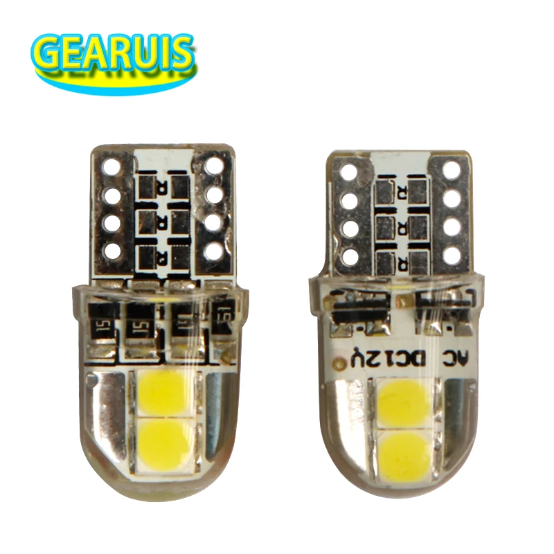 

10 шт., силиконовые светодиодные лампы T10 W5W 168 194 4 smd 3030 12 В