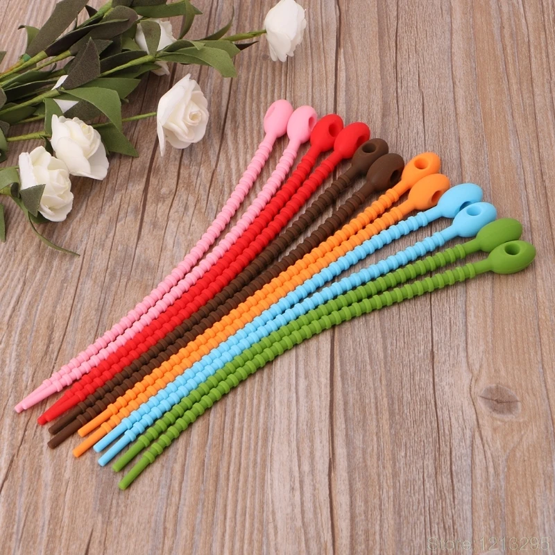 

10PCS Silicone Bag Ties Cable Management All Purpose Multi Use Bag Clip random deliver W215