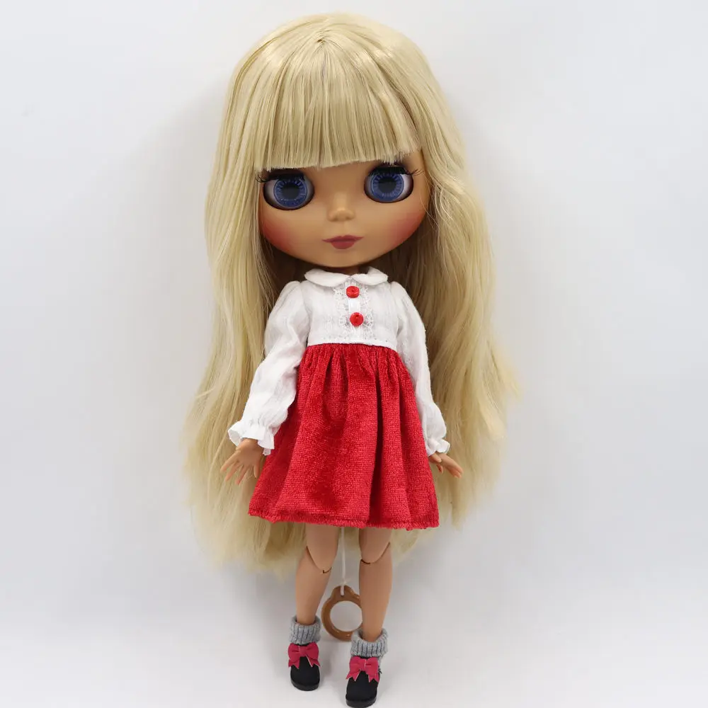 Ледяной DBS Blyth кукольные нет. BL538 светлые прямые волосы с челкой шарнирное тело